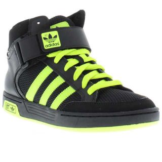 Adidas Genuine Original Varial Mid ST Mens Shoe Black Lime Sizes UK 5