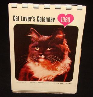 1969 Cat Lovers Stand Up Desk Calendar from Montreal Cat Fanciers