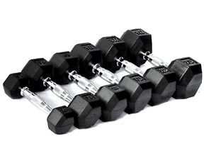 CFF Rubber Hex Dumbbells weights 5   50 lb set gym new