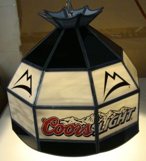 COORS LIGHT 16 STAINED GLASS GAME TABLE LAMP NEW