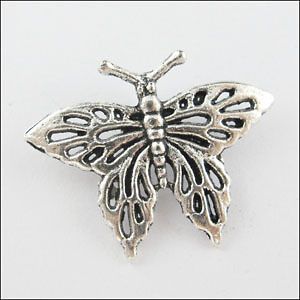 12Pcs Tibetan Silver Tone Butterfly Charms Pendants 21x27mm L432 01