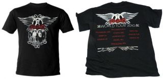 Aerosmith Wings Logo World Tour 2010 Mens T Shirt   New & Official