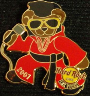 Hard Rock Cafe LAS VEGAS 2007 ELVIS PRESLEY Teddy Bear PIN in Red