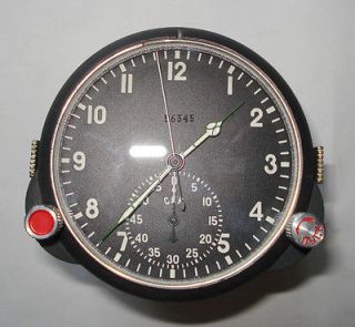 Russian Soviet USSR Military AirForce Aircraft Cockpit Clock 123 Chs