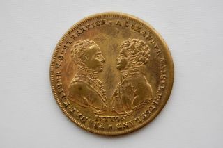 Russia Medal 1813 Aleksander I Battle of Leipzig Gold Plated XF