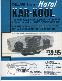 1960s Automobile Advertising Brochure for Kar Kool Air Conditioner