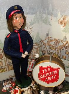 BYERS CHOICE CAROLER Salvation Army Man with Base Drum 1996 with Hang