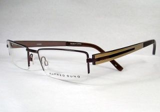 Alfred Sung 4866 Brown 5418 Men Eyeglasses Eyewear new Frames