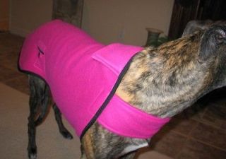 Hot Pink w/ Black Trim Greyhound Dog Coat with Dog Collar& Snood *100%
