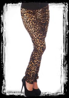 High Waisted Leopard Pants S M L XL skinny jeans trousers punk goth