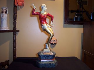 Preiss ~ Charleston Dancer ~ Painted Bronze Statue ~ Red Dancer