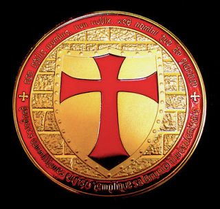 Oz Gold 24K .9999 Plated Masonic Knights Templar Coin