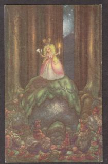 P4910 Postcard 3x4 Swedish Christmas Fairy Queen Trolls
