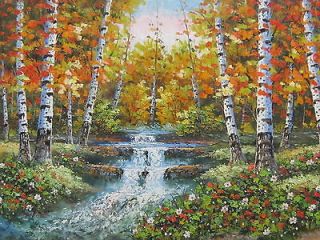 New Hampshire Stream Original Hand Painted 24x36 Oil Painting