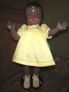 Black Composition Patsy Ann Doll w/ Yellow Dress McNess Mold Doll