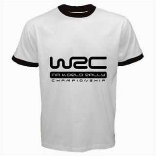 Hot New FIA WORLD RALLY CHAMPIONSHIP WRC LOGO Ringer Gildan T shirt