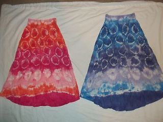 NEW JUSTICE GIRLS TIE DYE SIZE 10 12 14 16 MAXI/LONG TIERED SKIRT W