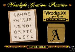 Primitive Stencil~Alphabet Victorian Upper Case Font