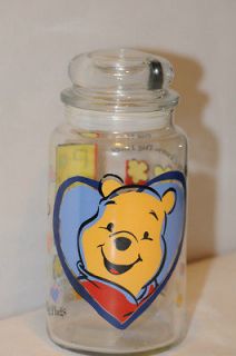 Disney Anchor Hocking Winnie Pooh Bear Glass Jar with Stopper Top