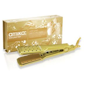 Amika Wet To Dry Flat Iron   style after washing, dual voltage   Gold