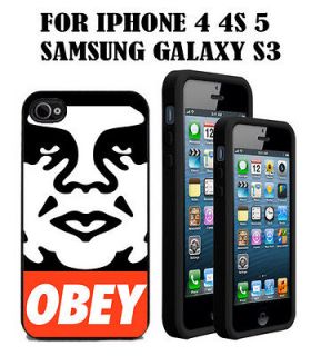 OBEY ART ANDRE THE GIANT Rubber Case/Cover FOR iPhone 4 4s 5 BLACK