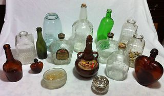 Newly listed Vintage Lot of Glass Bottles Seagrams Masons Wine Log