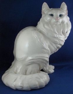 Super Nymphenburg Giant Turkish Angora Cat Figurine Porzellan Figur