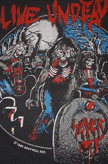 thin vtg 80s 1985 SLAYER Live Undead FALL Concert Tour t shirt
