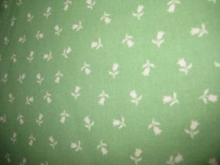 Curtain VALANCE Floral Tiny White TULIPS Mint green