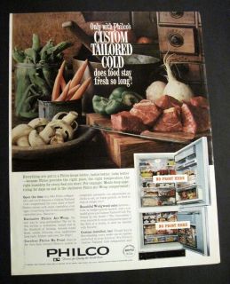 Vintage 1961 Philco Refrigerator Image of Fresh Food Meats