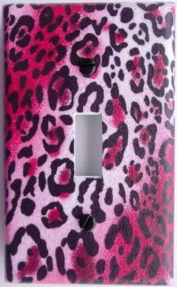 Pink Leopard Animal Print Switch Outlet Plate Cover Girls Wall Decor