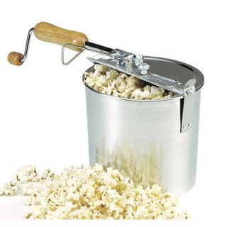 Hand Crank Vintage Stove Top Popcorn Popper Maker Machine Stir 4 Quart