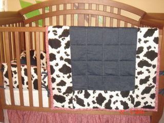 Custom Made Baby Bedding Animal Cow Print.