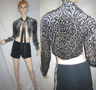 TOPSHOP Leopard Animal Print Velvet Velour Burnout Dress Bolero Jacket