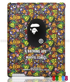 New A Bathing Ape BAPE X Marvel Comics iPad 3 2 Hard Cover Case