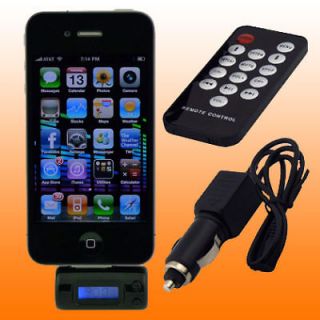 Newly listed FM Transmitter Car Charger w/ Remote for Apple iPhone 4