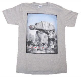 Mens Star Wars AT AT Railroad Crossing T Shirt New with Tags