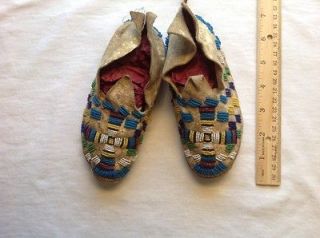 Native American Childrens Moccasins , Fatastic Pair , 19th Century