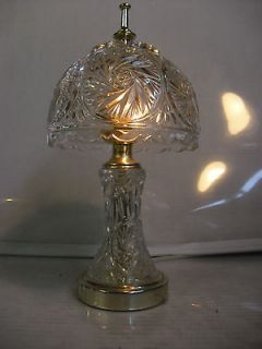 vtg Crystal Cut Glass lamp Boudoir Table Lamp Lenox Prism Waterford