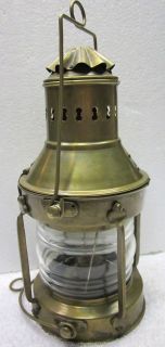 Antique Brass Oil Wick Lamp Lantern Railroad Miners Ships Original
