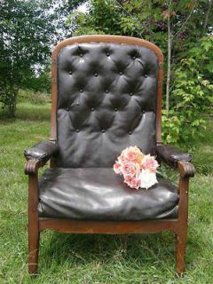 RARE ANTIQUE FRENCH RECLINING CHAIR LOUIS PHILIPPE LIBRARY ARMCHAIR