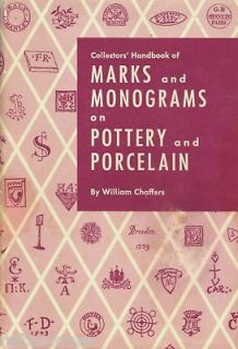 Antique Pottery Porcelain Marks Monograms   English European Oriental