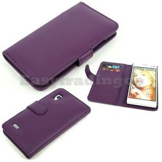 Purple Book Agenda Type Leather Case Cover for LG Optimus L9 P760 Card