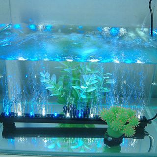 Aquarium Fish Tank Blue&White 12LED 31CM Underwater Waterproof Air