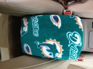 Auto Center Console Armrest Cover U3  MIAMI DOLPHINS (Fits: Toyota)
