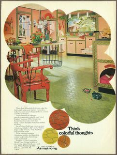 Armstrong Vinyl Floors 1968 print ad / magazine ad, flooring home