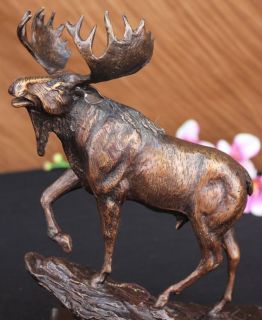 Newly listed Bronze Marble Statue Moose Maine Wildlife Decor Art Lodge