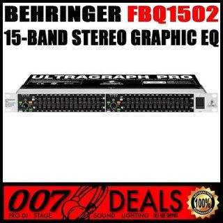 BEHRINGER FBQ1502 DJ PA PRO AUDIO 15 BAND STEREO GRAPHIC EQUALIZER