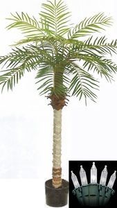 One 5 foot Artificial Phoenix Palm Tree in Black Pot & Holiday