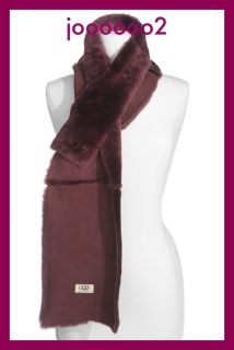 NEW Ugg Australia Scarf Leather Shearling Blackberry Wine Perfect for
